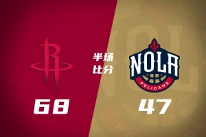 火箭半场68-47领先鹈鹕 申京攻防拉满砍20分8板5助3断2帽！