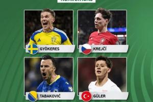 欧洲世预赛附加赛决赛最佳球员候选：居莱尔、约克雷斯在列