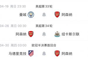 不容有失！阿森纳“生死周”先淘汰葡体 静待曼城检阅 月底战马竞