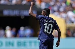 28岁登贝莱解锁法甲100场里程碑，此前99场贡献46球28助攻