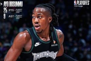 解说：本季的森林狼不仅麦丹进化 道苏姆也为他们注入了新的活力