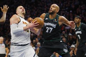 约基奇和戈贝尔过去5节比赛同场43分钟 森林狼赢了29分