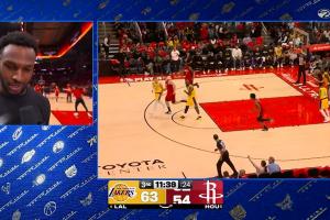 全球直播打队友！布朗尼接受采访时 詹姆斯从身后给了一巴掌