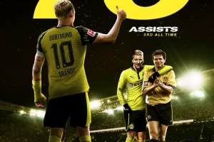 已是传奇！布兰特多特生涯助攻数达70次，队史仅次于罗伊斯和莫勒