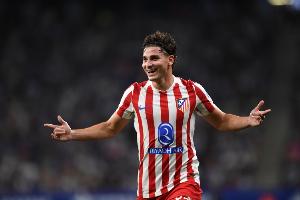 马竞单场射门18次，本赛季仅有曼联在对阵阿森纳时的射门数更多